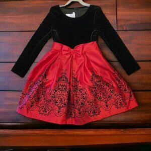 Bonnie Jean long sleeved velvet satin dress Sz 7 NEW w/o tags